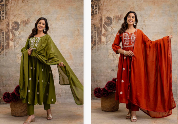 Naisha K 147 Cambric Cotton Bandhani Print Kurta Set Wholesale Catalog Collection Exporter - Image 7
