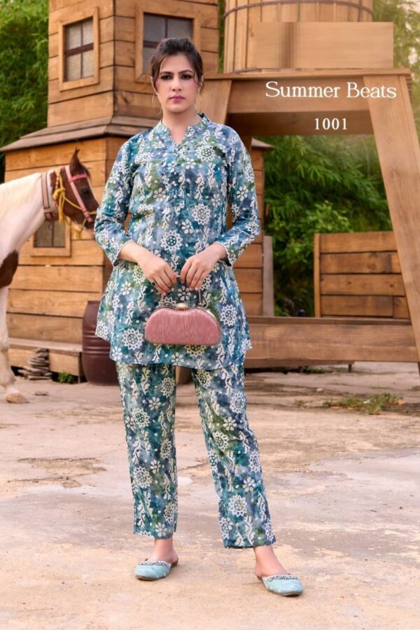 Summer Beats Cotton Foil Printed Co Ord Set Wholesale Catalog Collection Exporter - Image 3