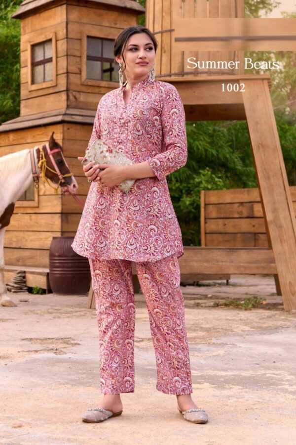 Summer Beats Cotton Foil Printed Co Ord Set Wholesale Catalog Collection Exporter - Image 2
