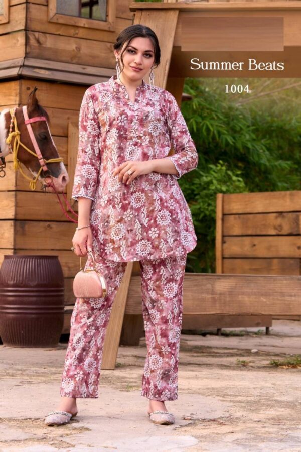 Summer Beats Cotton Foil Printed Co Ord Set Wholesale Catalog Collection Exporter - Image 4