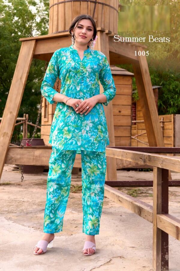 Summer Beats Cotton Foil Printed Co Ord Set Wholesale Catalog Collection Exporter - Image 6