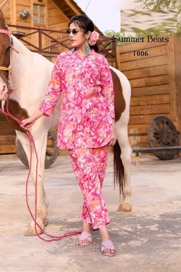Summer Beats Cotton Foil Printed Co Ord Set Wholesale Catalog Collection Exporter - Image 7