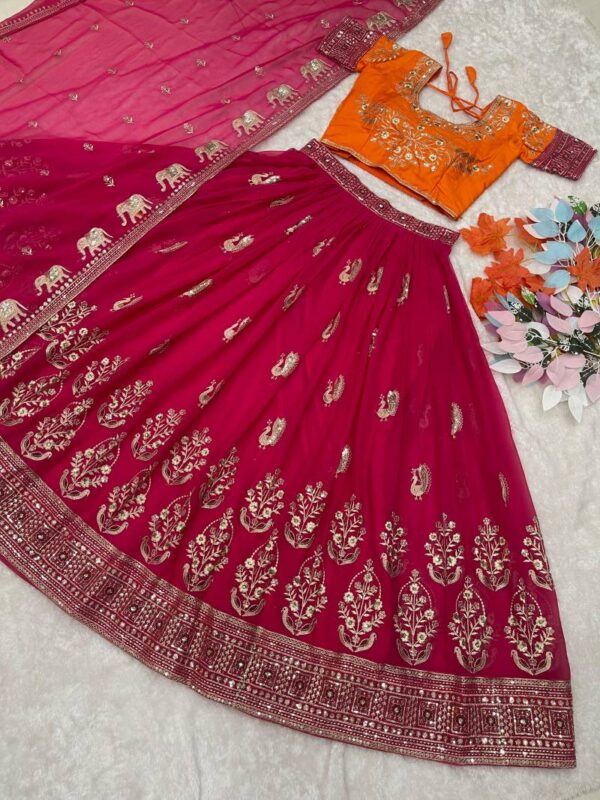 Src 008 Heavy Embroidered Designer Lehenga Choli Wholesale Catalog Collection Exporter - Image 2