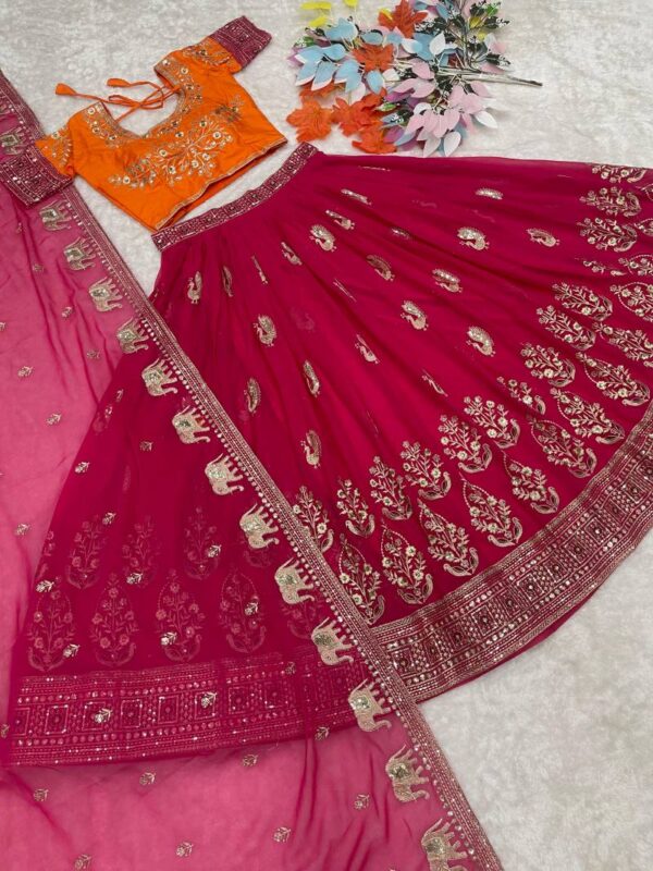 Src 008 Heavy Embroidered Designer Lehenga Choli Wholesale Catalog Collection Exporter - Image 5