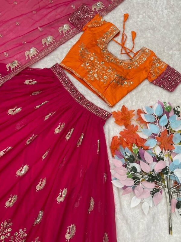 Src 008 Heavy Embroidered Designer Lehenga Choli Wholesale Catalog Collection Exporter - Image 6