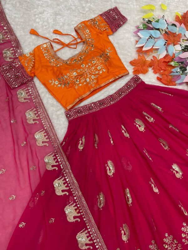Src 008 Heavy Embroidered Designer Lehenga Choli Wholesale Catalog Collection Exporter - Image 7