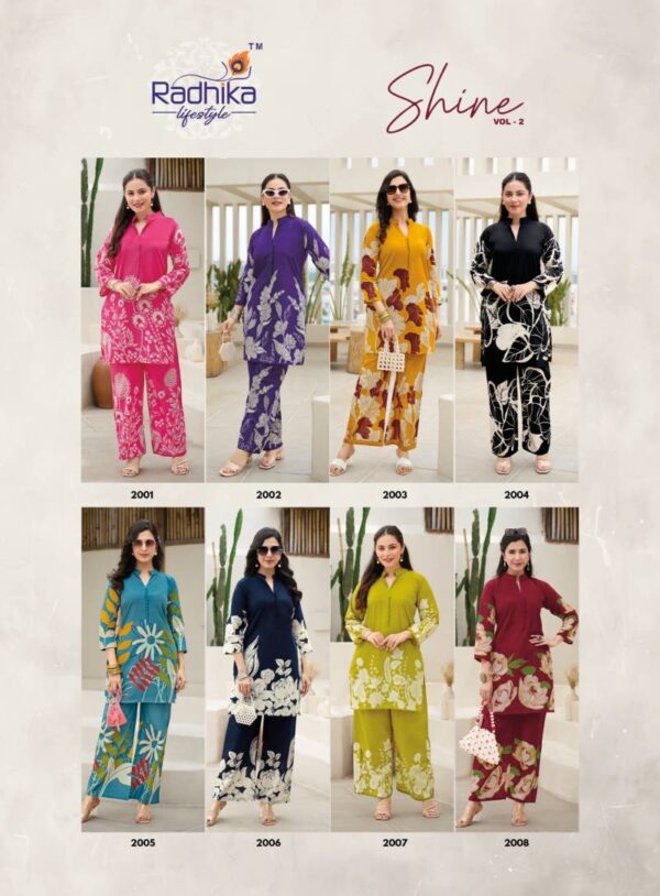 Radhika Shine Vol 2 Cotton Discharge Printed Co Ord Set Wholesale Catalog Collection Exporter - Image 10
