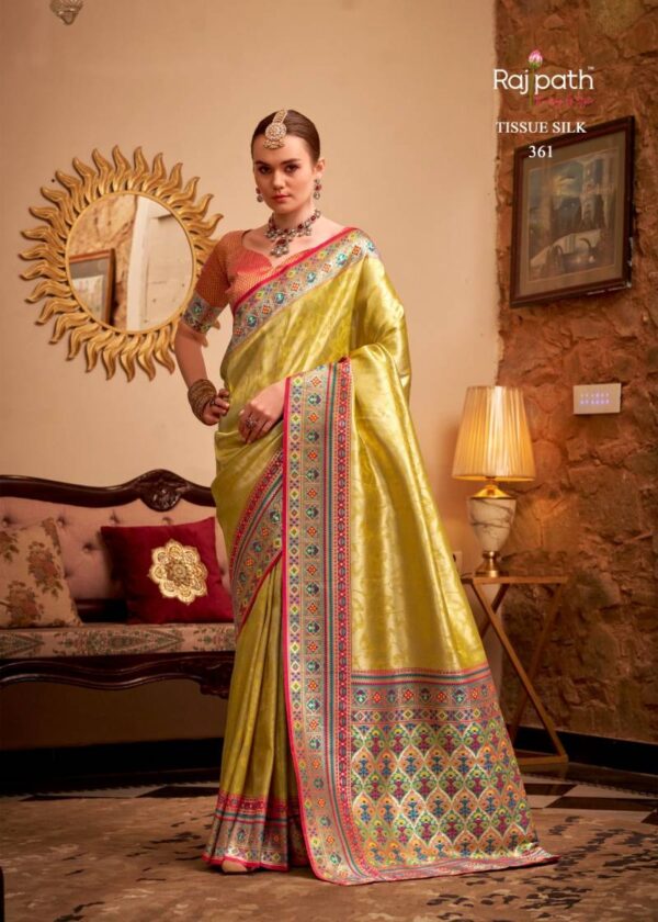 Rajpath Maheswari Tissue Silk Fancy Saree Wholesale Catalog Collection Exporter - Image 6