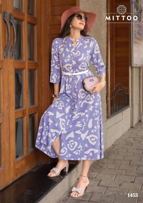 Mittoo Belt Vol 22 Rayon Printed Fancy Kurti Wholesale Catalog Collection Exporter - Image 5