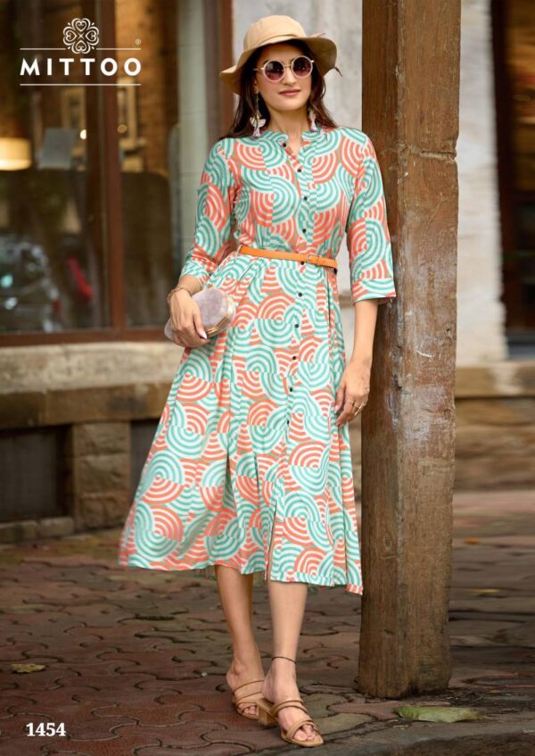 Mittoo Belt Vol 22 Rayon Printed Fancy Kurti Wholesale Catalog Collection Exporter - Image 6