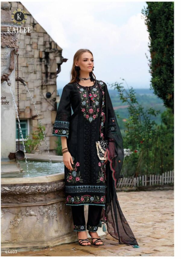 Kailee Estiva Viscose Organza Top Bottom With Dupatta Wholesale Catalog Collection Exporter - Image 5