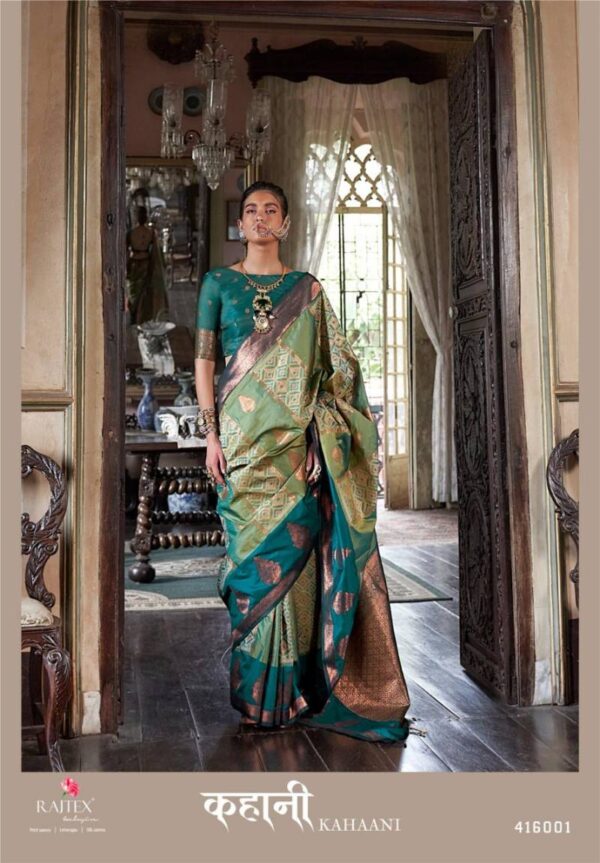 Rajtex Kahaani Silk Pochampally Weaving Fancy Sarees Wholesale Catalog Collection Exporter - Image 2