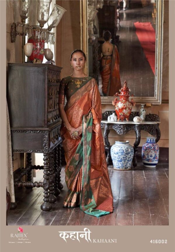 Rajtex Kahaani Silk Pochampally Weaving Fancy Sarees Wholesale Catalog Collection Exporter - Image 3