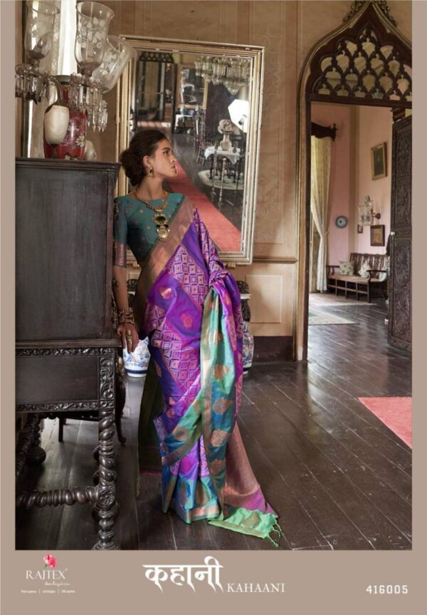 Rajtex Kahaani Silk Pochampally Weaving Fancy Sarees Wholesale Catalog Collection Exporter - Image 4