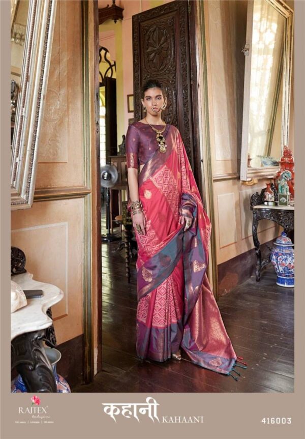 Rajtex Kahaani Silk Pochampally Weaving Fancy Sarees Wholesale Catalog Collection Exporter - Image 5
