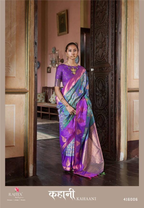 Rajtex Kahaani Silk Pochampally Weaving Fancy Sarees Wholesale Catalog Collection Exporter - Image 6