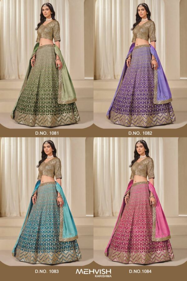 Mehvish Karishma Chinon Silk Designer Lehenga Choli Wholesale Catalog Collection Exporter - Image 10