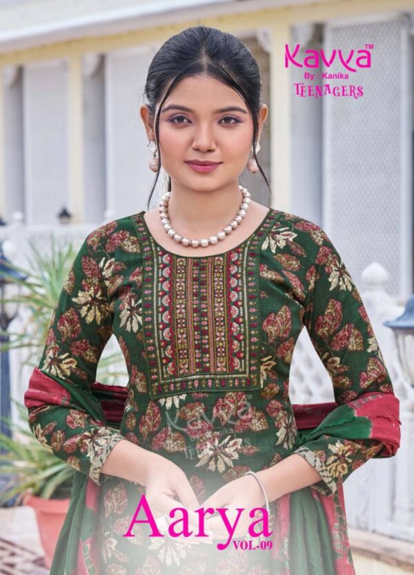 Kavya Aarya Vol 9 Capsule Foil Printed Kurti Bottom With Dupatta Wholesale Catalog Collection Exporter