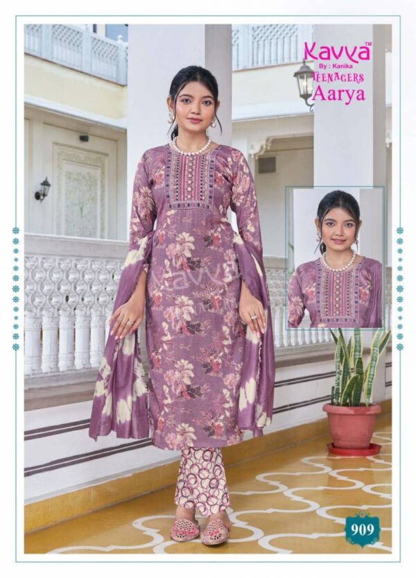 Kavya Aarya Vol 9 Capsule Foil Printed Kurti Bottom With Dupatta Wholesale Catalog Collection Exporter - Image 7
