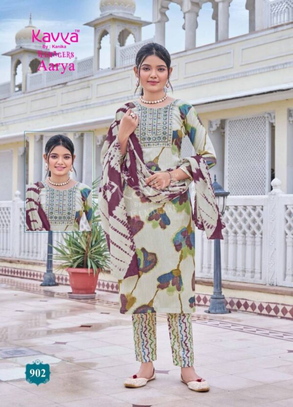 Kavya Aarya Vol 9 Capsule Foil Printed Kurti Bottom With Dupatta Wholesale Catalog Collection Exporter - Image 11