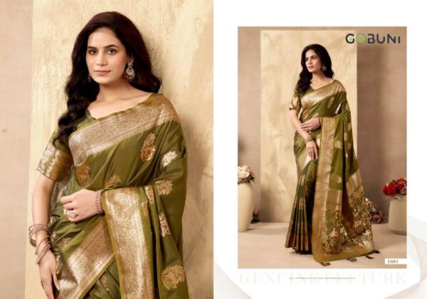 Gobuni Sabyasachi Rich Pallu Silk Traditional Wear Sarees Wholesale Catalog Collection Exporter - Image 2