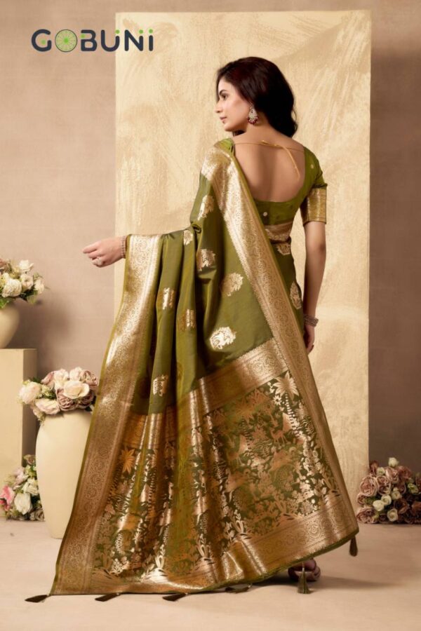 Gobuni Sabyasachi Rich Pallu Silk Traditional Wear Sarees Wholesale Catalog Collection Exporter - Image 6