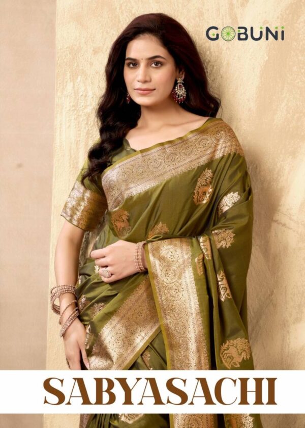 Gobuni Sabyasachi Rich Pallu Silk Traditional Wear Sarees Wholesale Catalog Collection Exporter
