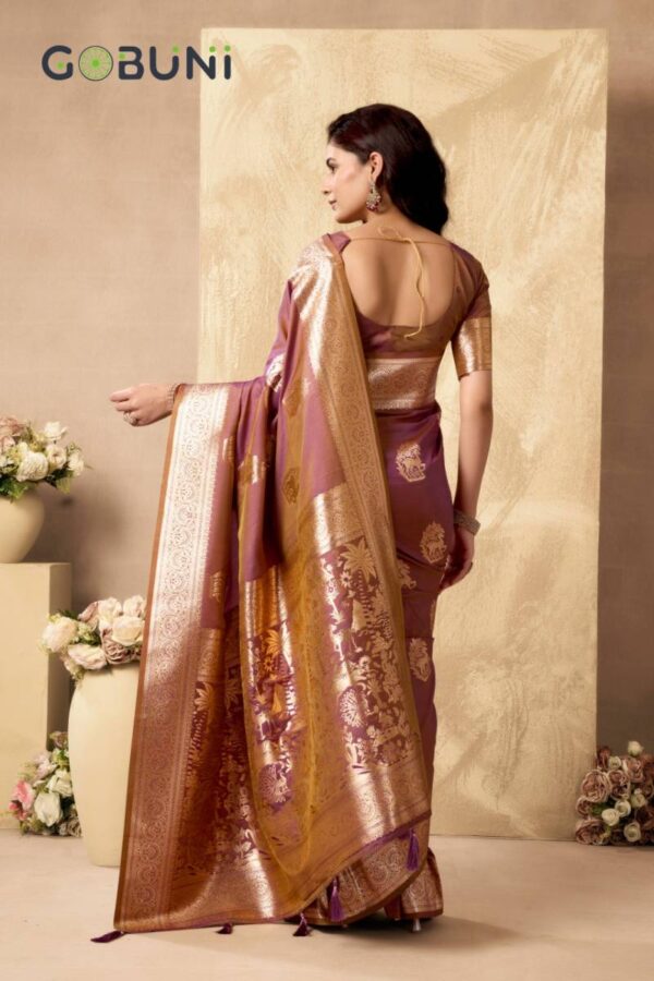 Gobuni Sabyasachi Rich Pallu Silk Traditional Wear Sarees Wholesale Catalog Collection Exporter - Image 9