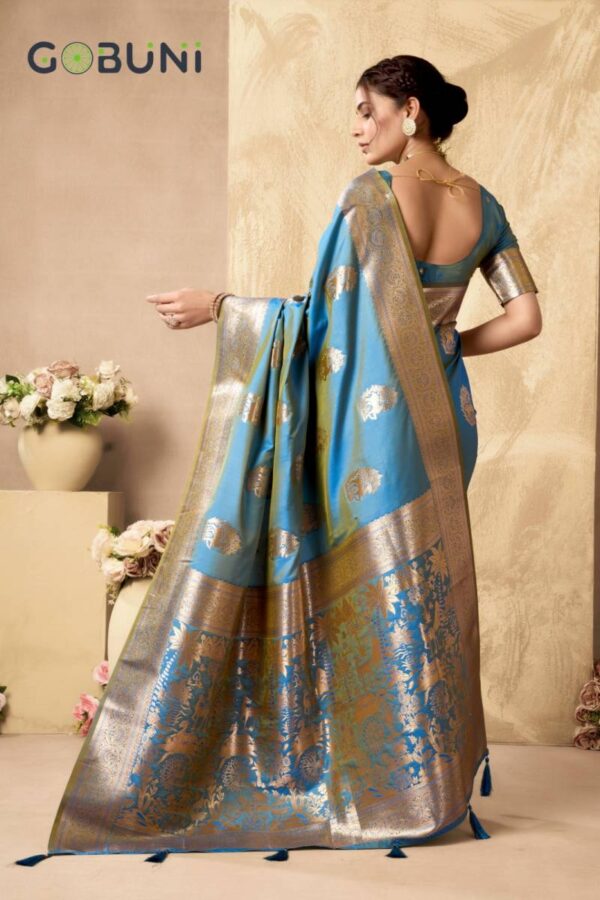 Gobuni Sabyasachi Rich Pallu Silk Traditional Wear Sarees Wholesale Catalog Collection Exporter - Image 10