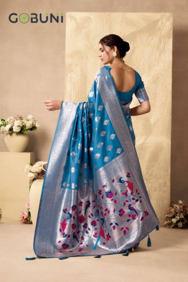 Gobuni Shagun Silk Rich Peacock Pallu Silk Saree Wholesale Catalog Collection Exporter - Image 6