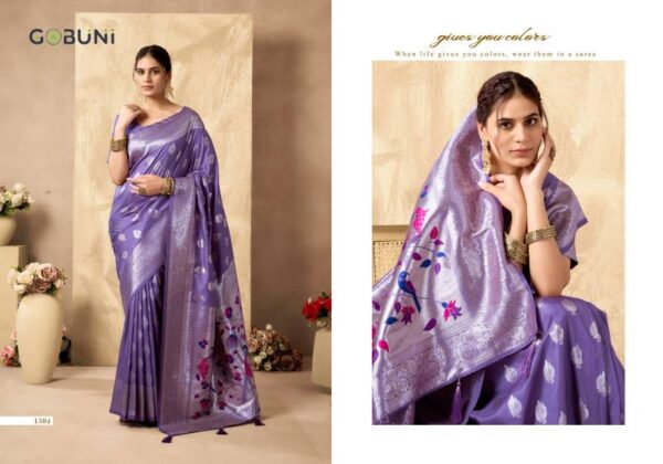 Gobuni Shagun Silk Rich Peacock Pallu Silk Saree Wholesale Catalog Collection Exporter - Image 9