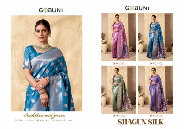 Gobuni Shagun Silk Rich Peacock Pallu Silk Saree Wholesale Catalog Collection Exporter - Image 10