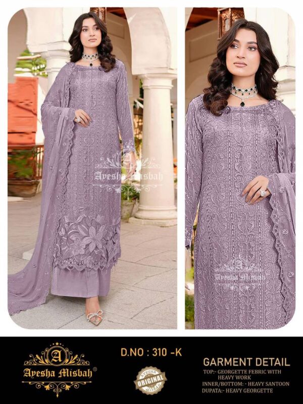 Ayesha Misbah 310 G To L Georgette Pakistani Salwar Kameez Wholesale Catalog Collection Exporter - Image 2