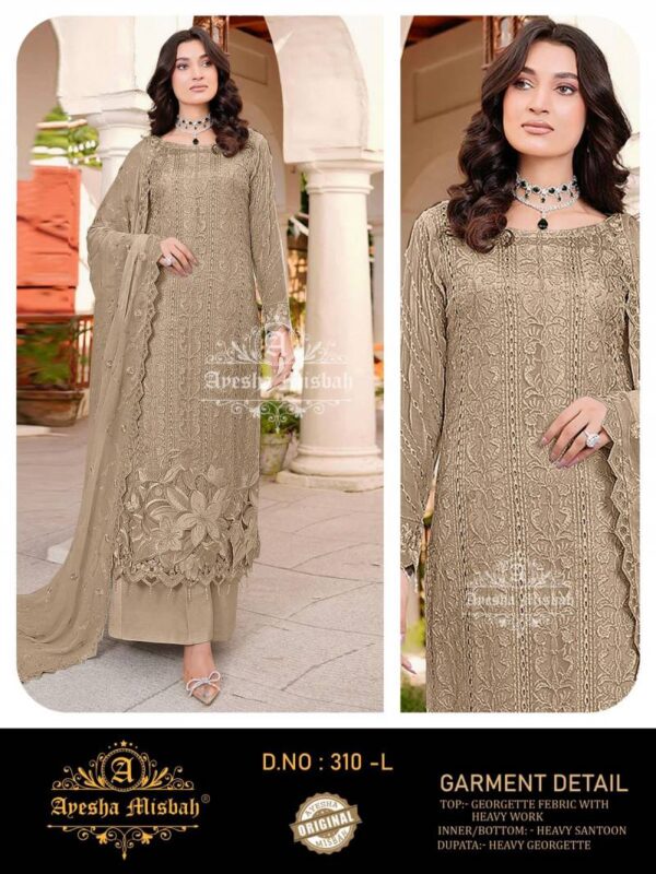 Ayesha Misbah 310 G To L Georgette Pakistani Salwar Kameez Wholesale Catalog Collection Exporter - Image 3