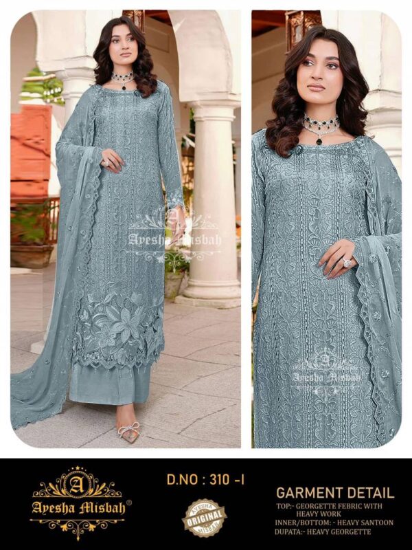 Ayesha Misbah 310 G To L Georgette Pakistani Salwar Kameez Wholesale Catalog Collection Exporter - Image 4