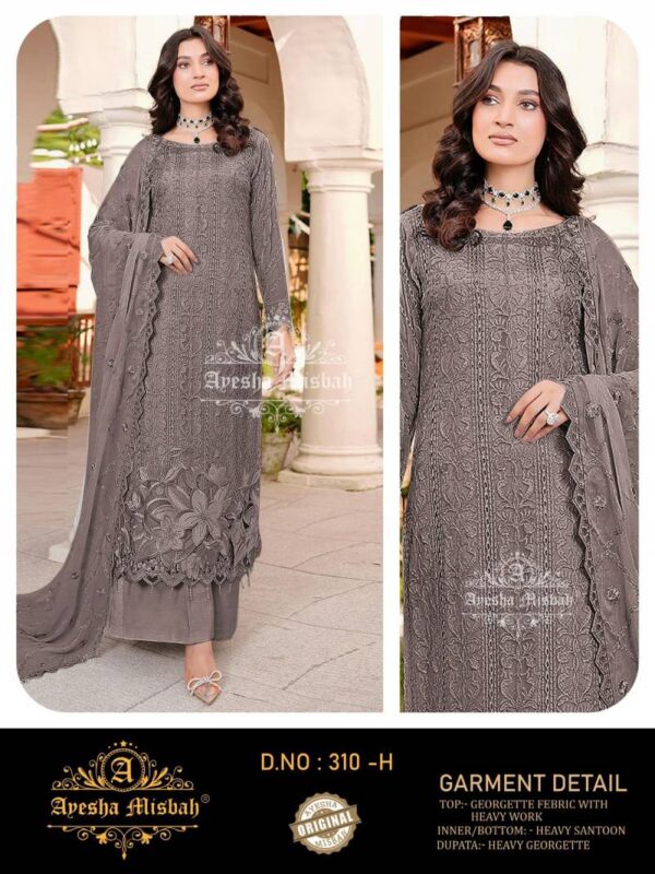 Ayesha Misbah 310 G To L Georgette Pakistani Salwar Kameez Wholesale Catalog Collection Exporter - Image 5