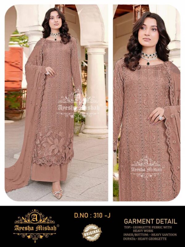 Ayesha Misbah 310 G To L Georgette Pakistani Salwar Kameez Wholesale Catalog Collection Exporter - Image 8
