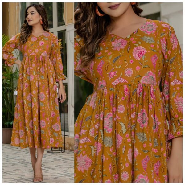 Naisha K 149 Printed Casual Wear Long Kurti Wholesale Catalog Collection Supplier - Image 3