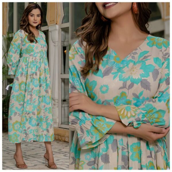 Naisha K 149 Printed Casual Wear Long Kurti Wholesale Catalog Collection Supplier - Image 4