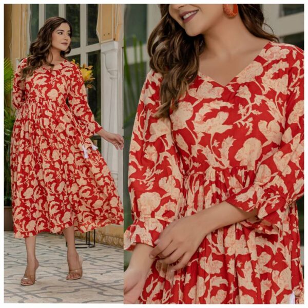Naisha K 149 Printed Casual Wear Long Kurti Wholesale Catalog Collection Supplier - Image 5