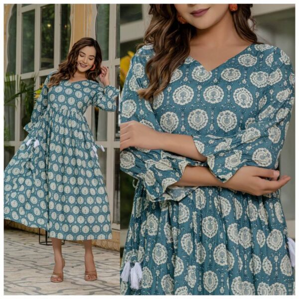 Naisha K 149 Printed Casual Wear Long Kurti Wholesale Catalog Collection Supplier - Image 7