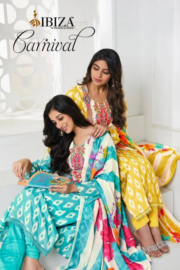 Ibiza Carnival Bemberg Maslin Digital Printed Salwar Kameez Wholesale Catalog Collection Exporter