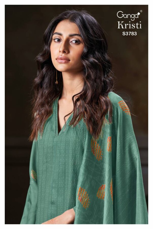 Ganga Kristi Cotton Satin Printed Salwar Kameez Wholesale Catalog Collection Exporter