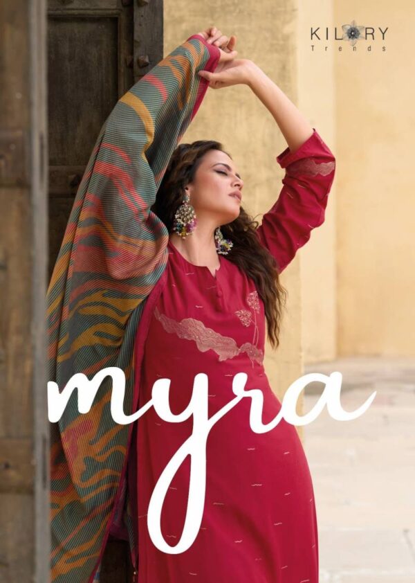 Kilory Myra Maslin Jacquard Silk Salwar Kameez Wholesale Catalog Collection Exporter