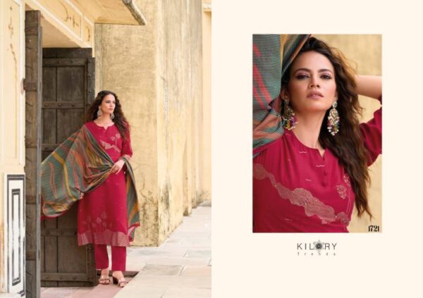 Kilory Myra Maslin Jacquard Silk Salwar Kameez Wholesale Catalog Collection Exporter - Image 3