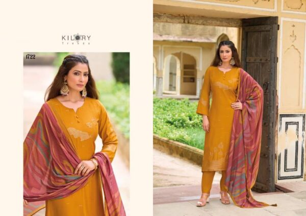 Kilory Myra Maslin Jacquard Silk Salwar Kameez Wholesale Catalog Collection Exporter - Image 4