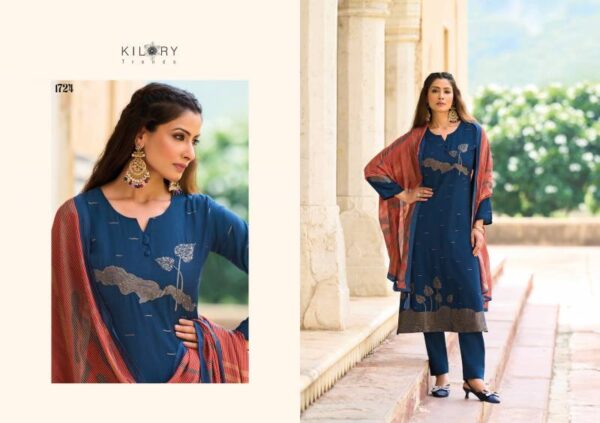 Kilory Myra Maslin Jacquard Silk Salwar Kameez Wholesale Catalog Collection Exporter - Image 2