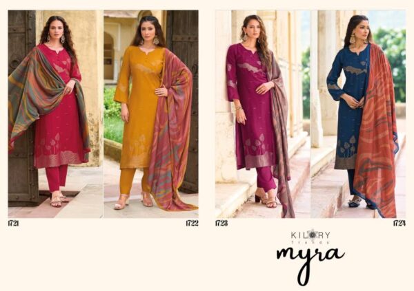 Kilory Myra Maslin Jacquard Silk Salwar Kameez Wholesale Catalog Collection Exporter - Image 7