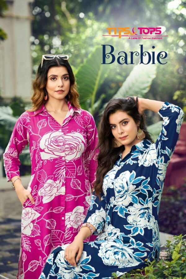 Tips And Tops Barbie Co Ord Set Vol 1 Rayon Western Wholesale Catalog Collection Exporter