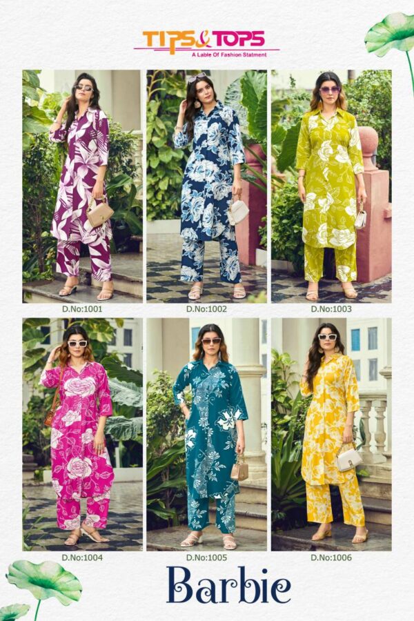 Tips And Tops Barbie Co Ord Set Vol 1 Rayon Western Wholesale Catalog Collection Exporter - Image 8